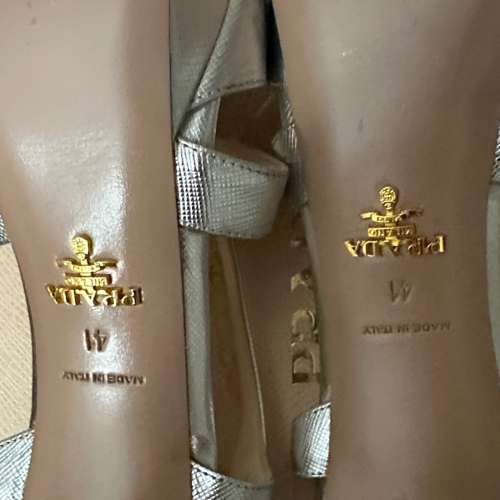 Prada Silver Strappy Heels - Picture 8 of 16